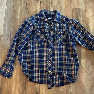 Wrangler Men's Multicolor Plaid Button Down Shirt - vintage Pearl snap